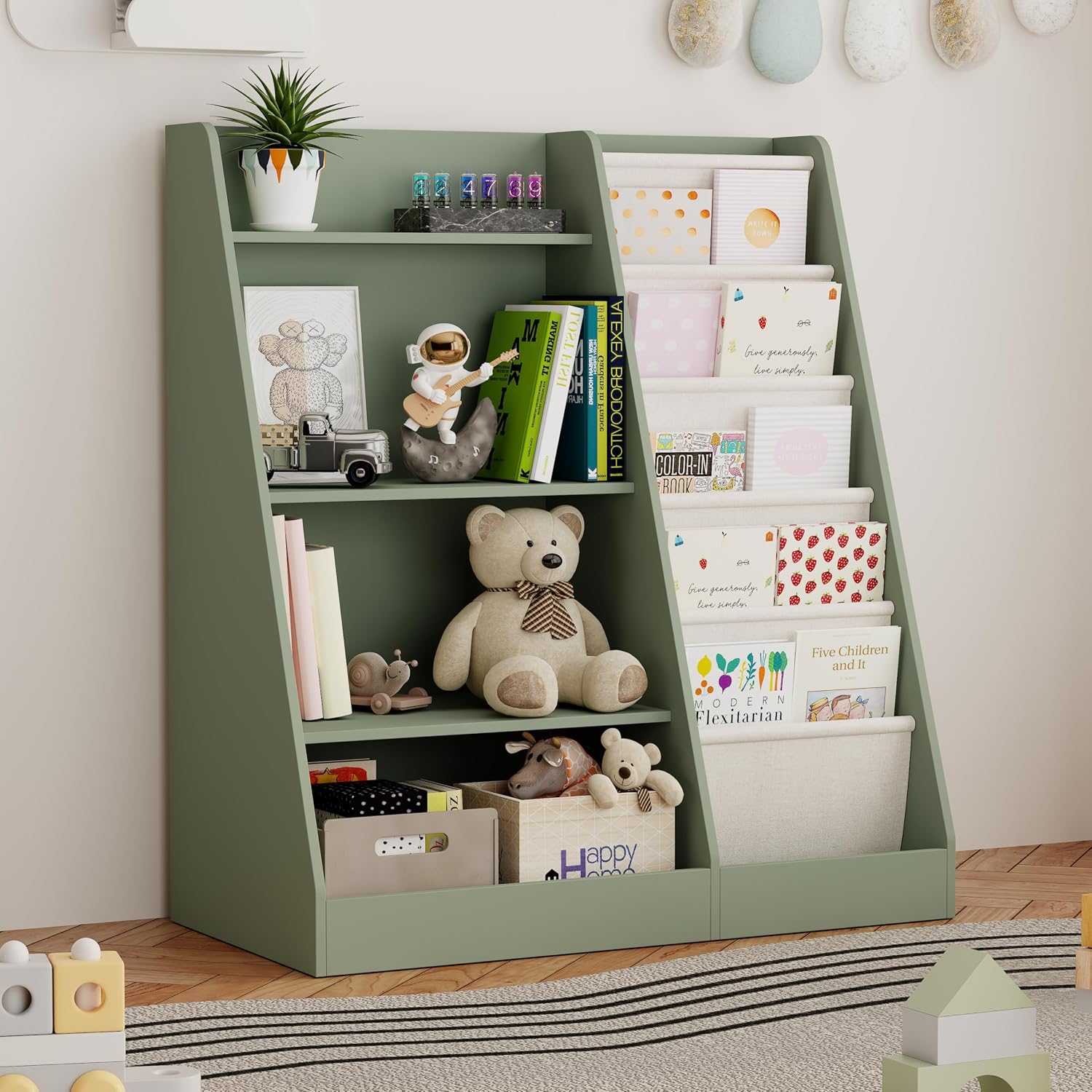 Montessori Shelf Toy - رف كتب ومنظم ألعاب 2 في